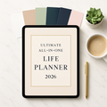 Ultimate All-in-One Life Planner 2026 | 572 Pages | 5 Styles | Hyperlinked Digital Planner