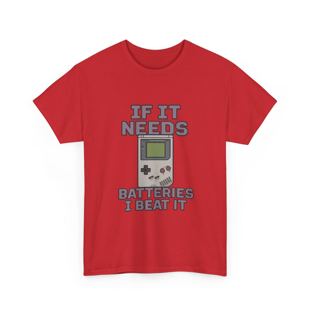 Vintage Gamer If It Needs Batteries I Beat It T-Shirt | Unique Gift | Graphic Tee