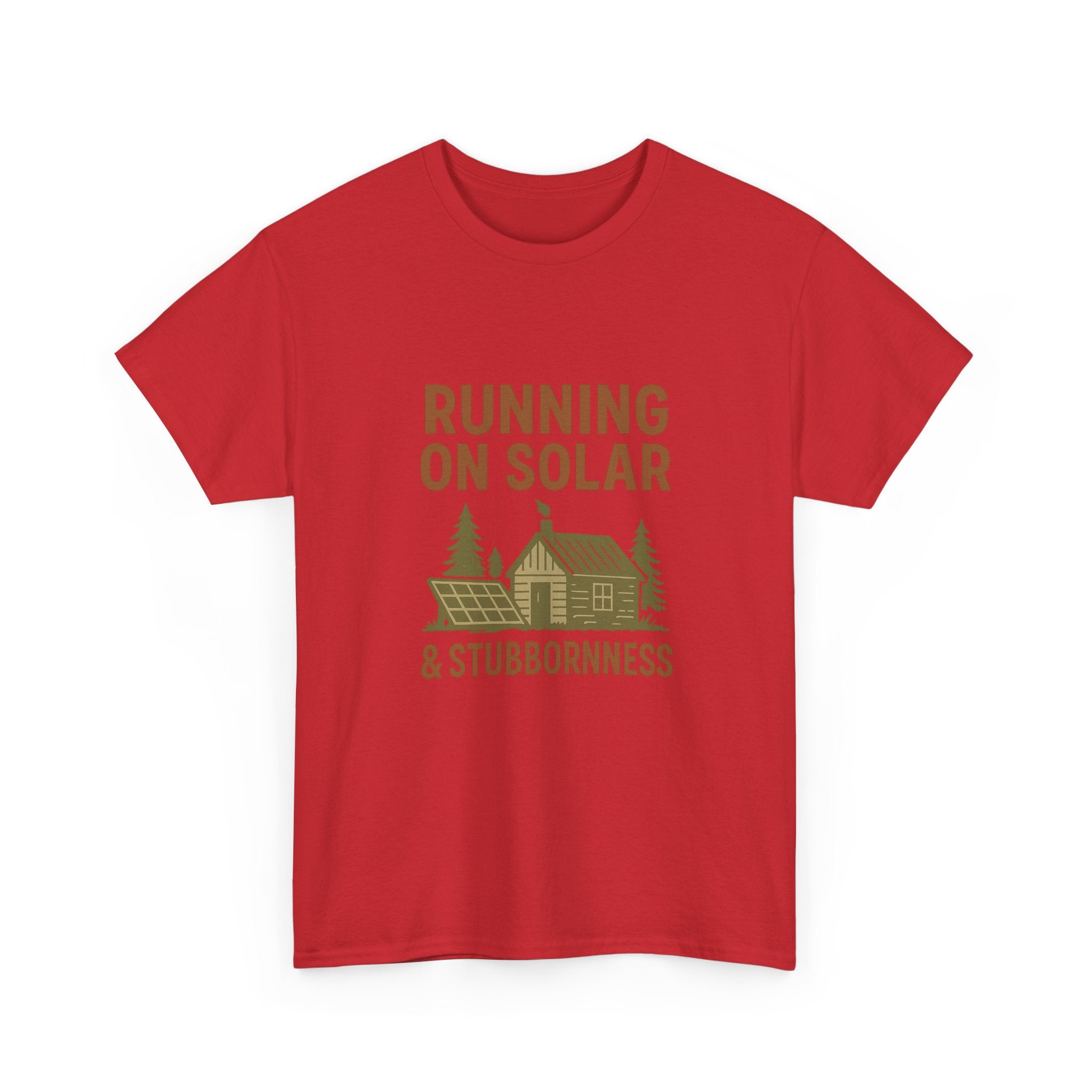 Off Grid Dreamer Running On Solar And Stubbornness T-Shirt | Unique Gift | Graphic Tee