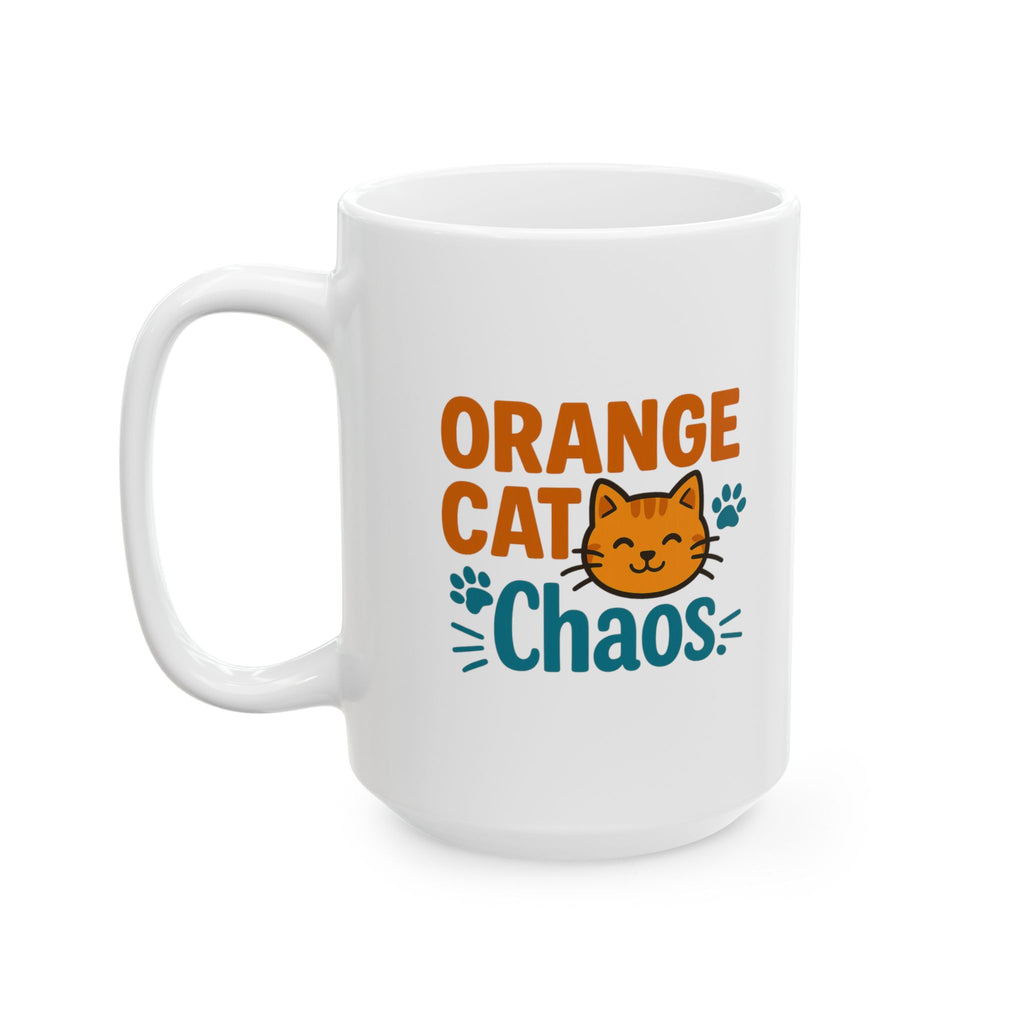 Orange Cat Chaos Mode Activated Coffee Mug | Funny Pet Humor | Ceramic Mug