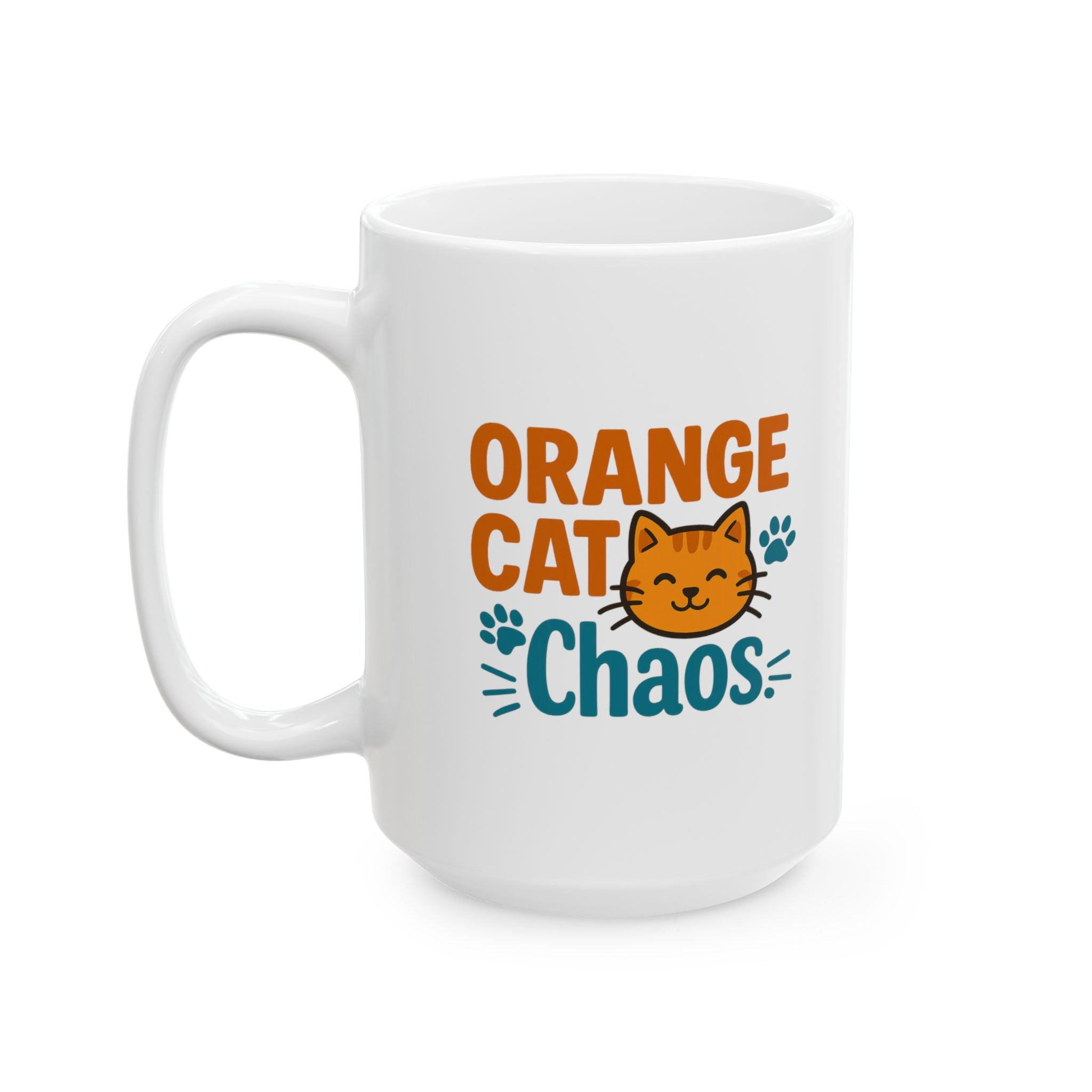 Orange Cat Chaos Mode Activated Coffee Mug | Funny Pet Humor | Ceramic Mug