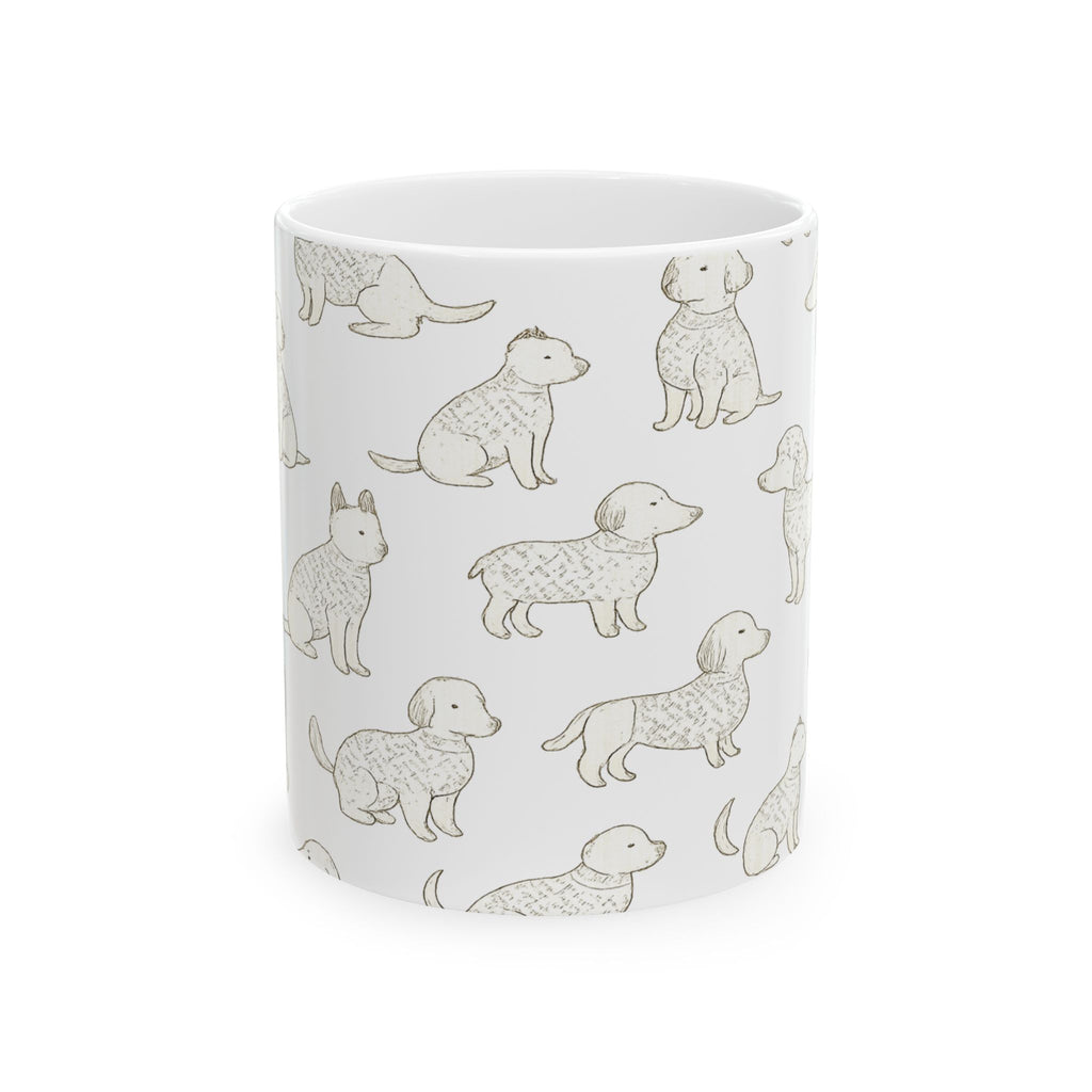 Delicate Dogs In Sweaters Full Wrap Coffee Mug | Dogs Gift | Ceramic Mug
