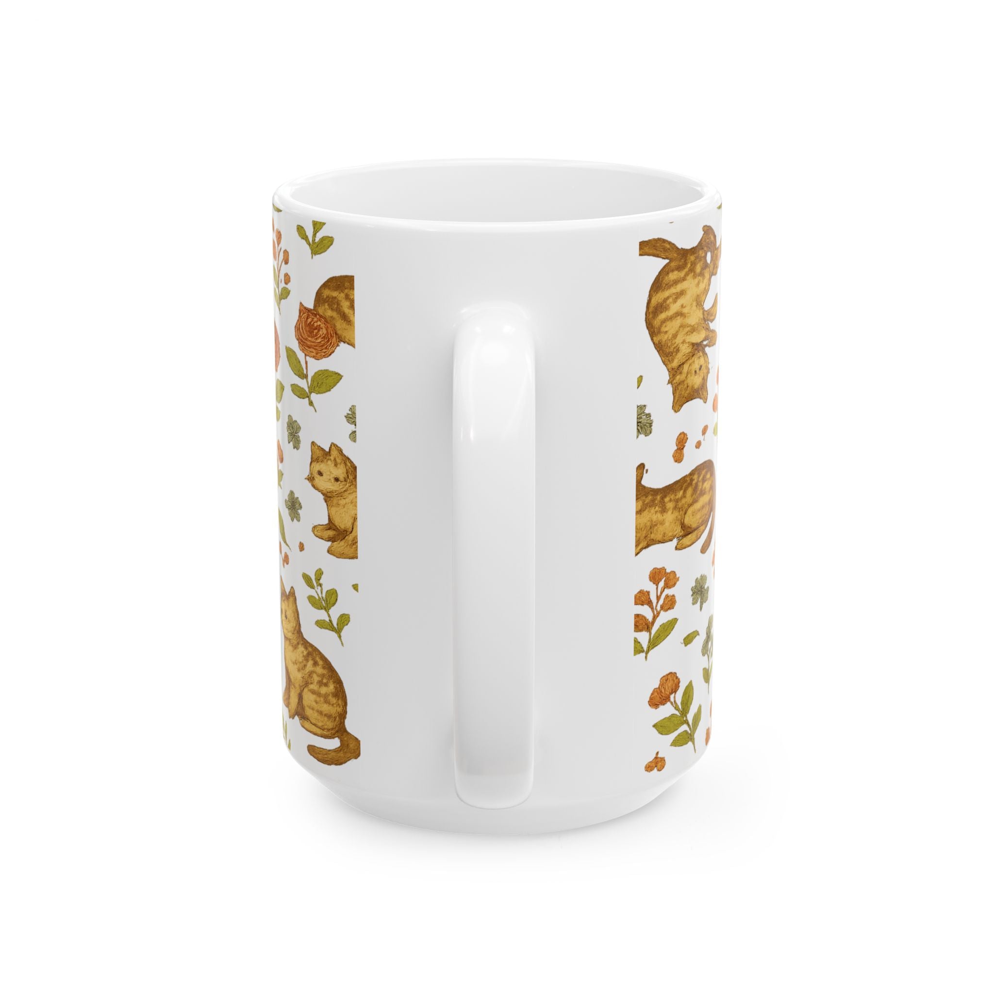 Vintage Playful Cats Full Wrap Coffee Mug | Cats Gift | Ceramic Mug