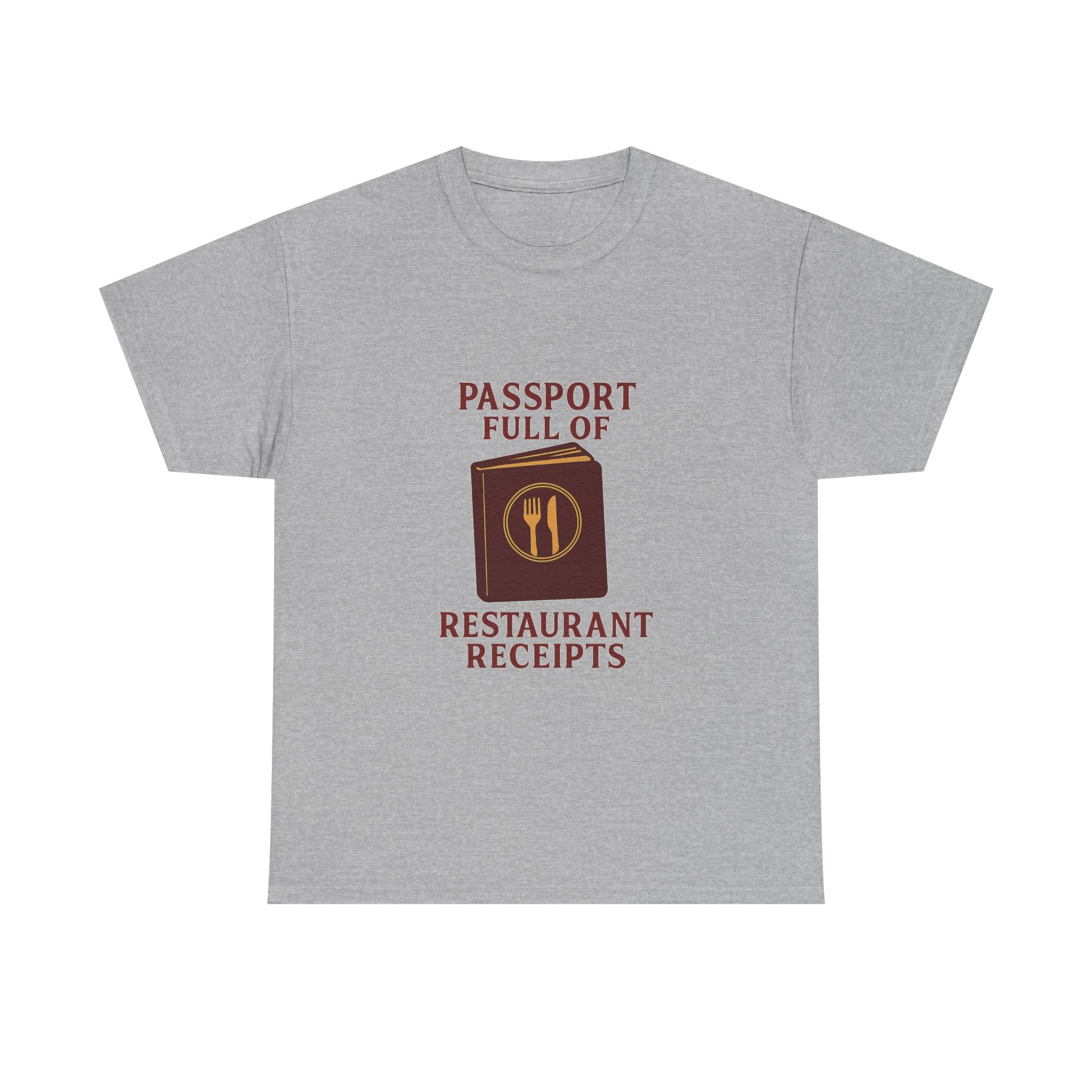 Foodie Tourist Passport Full Of Restaurant Receipts T-Shirt | Unique Gift | Graphic Tee