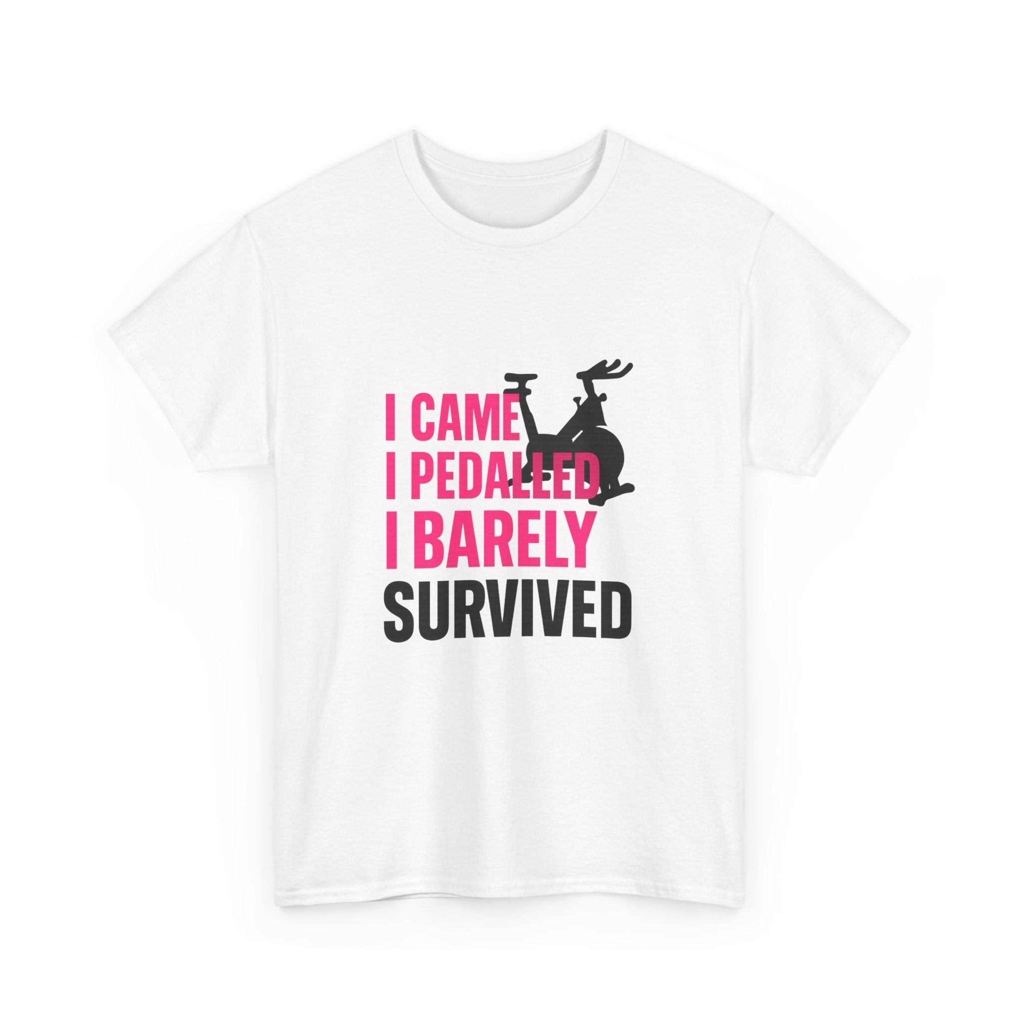 Spin Class Survivor I Came I Pedaled I Barely Survived T-Shirt | Unique Gift | Graphic Tee