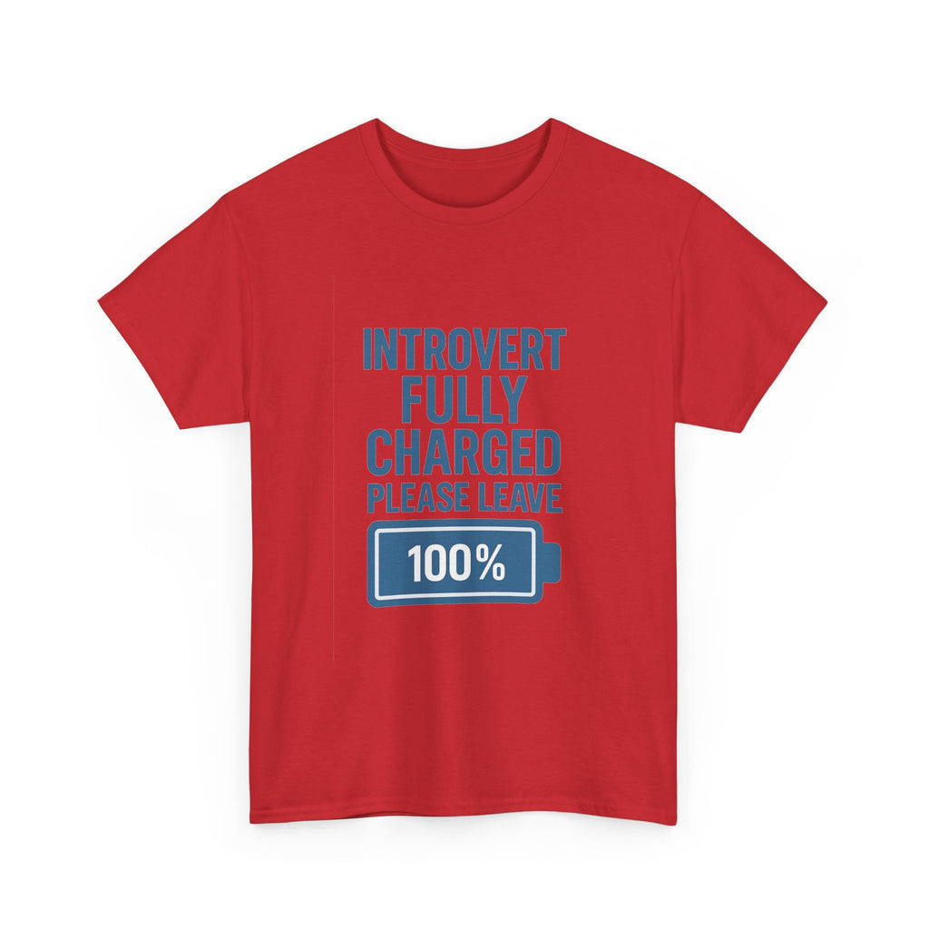 Introvert Fully Charged Please Leave T-Shirt | Unique Gift | Graphic Tee