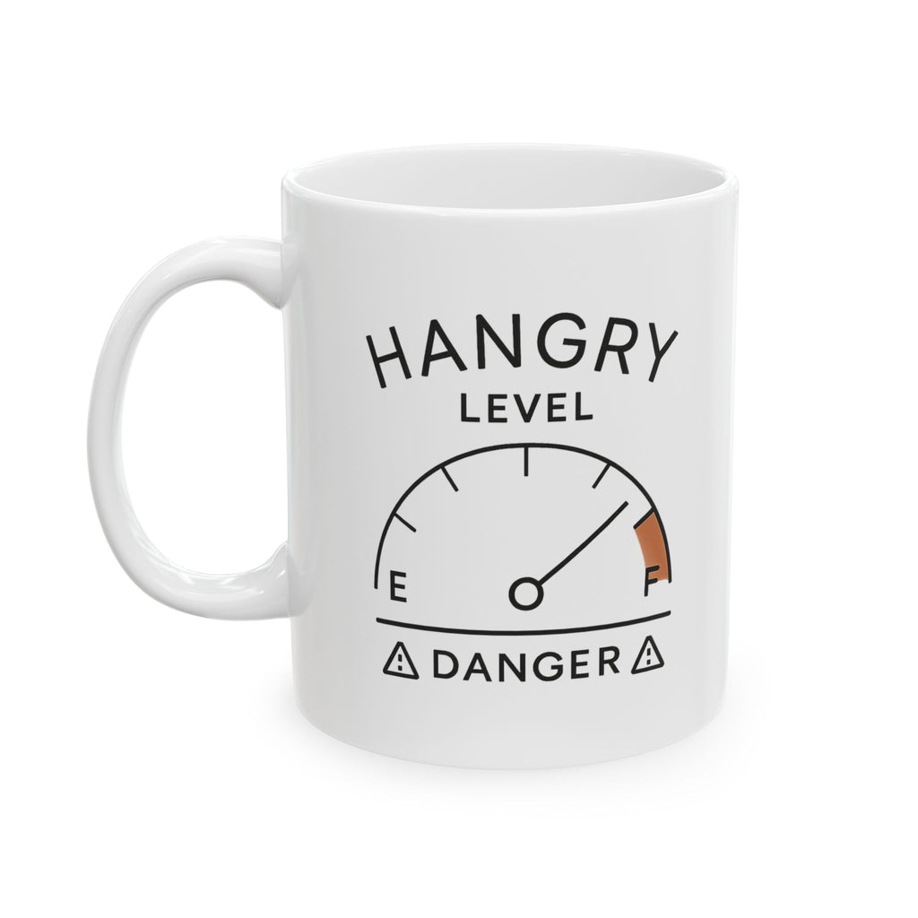Hangry Threat Level Elevated Coffee Mug | Funny Hangry Gift | Ceramic Mug