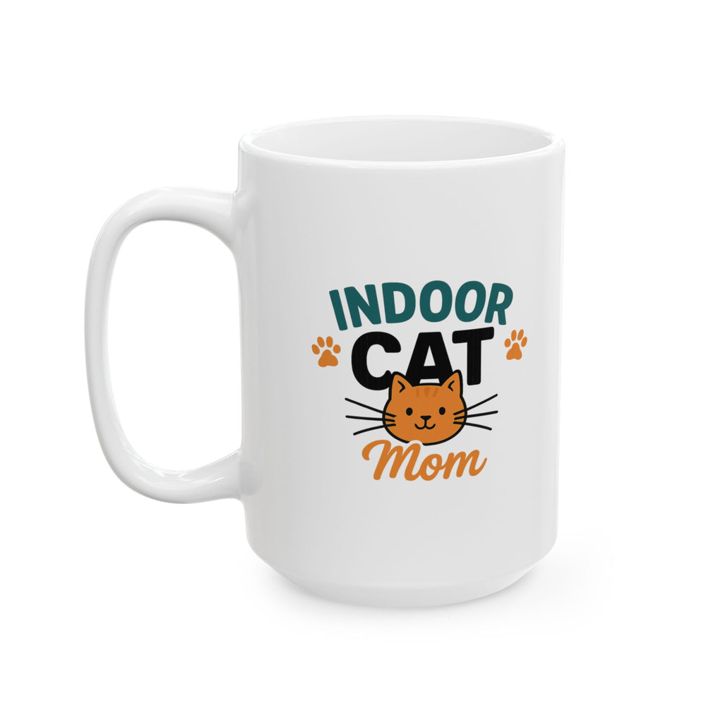 Indoor Cat Zero Drama Maximum Cuddles Coffee Mug | Cat Lover Gift | Ceramic Mug