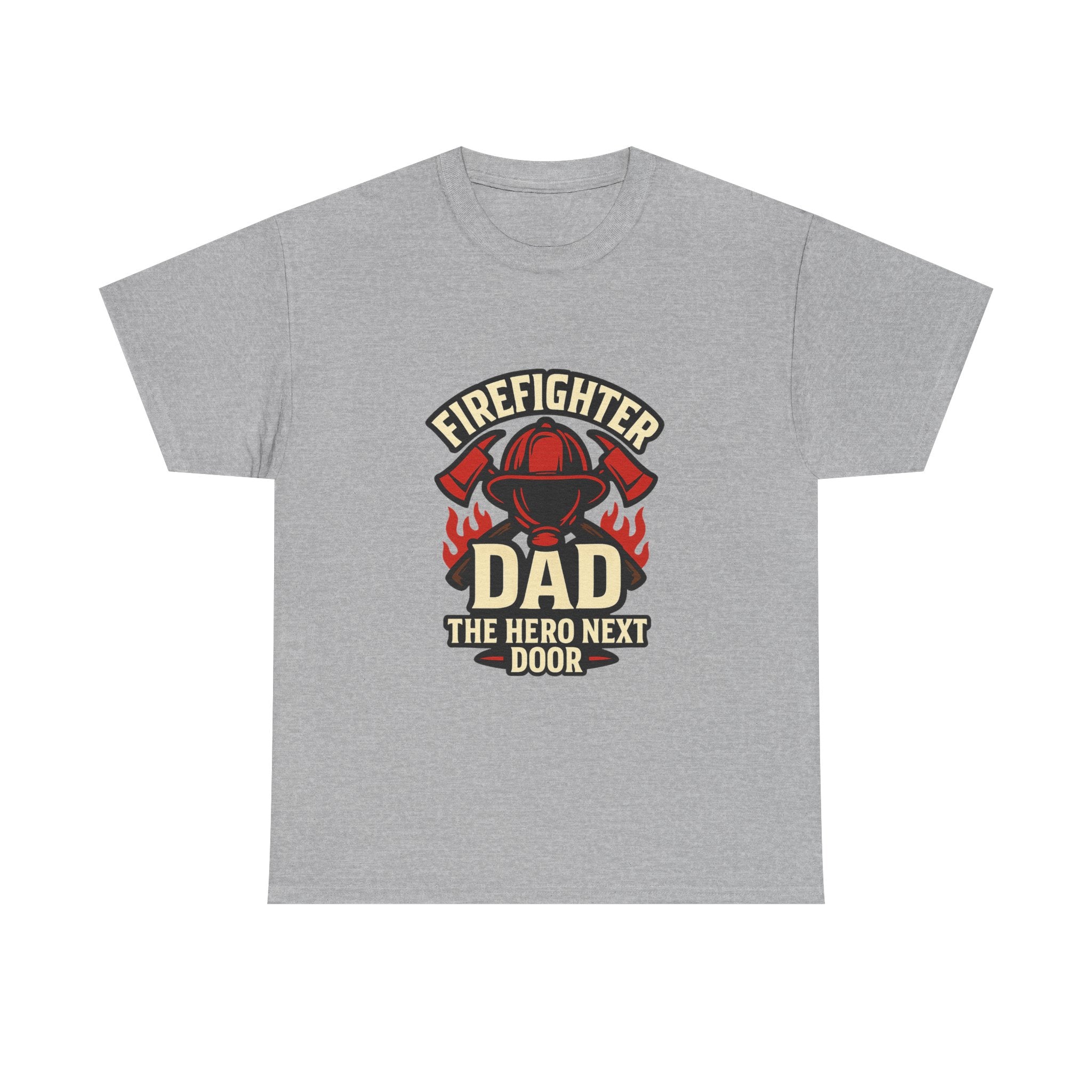 Firefighter Dad The Hero Next Door T-Shirt | Gift for Dad | Graphic Tee