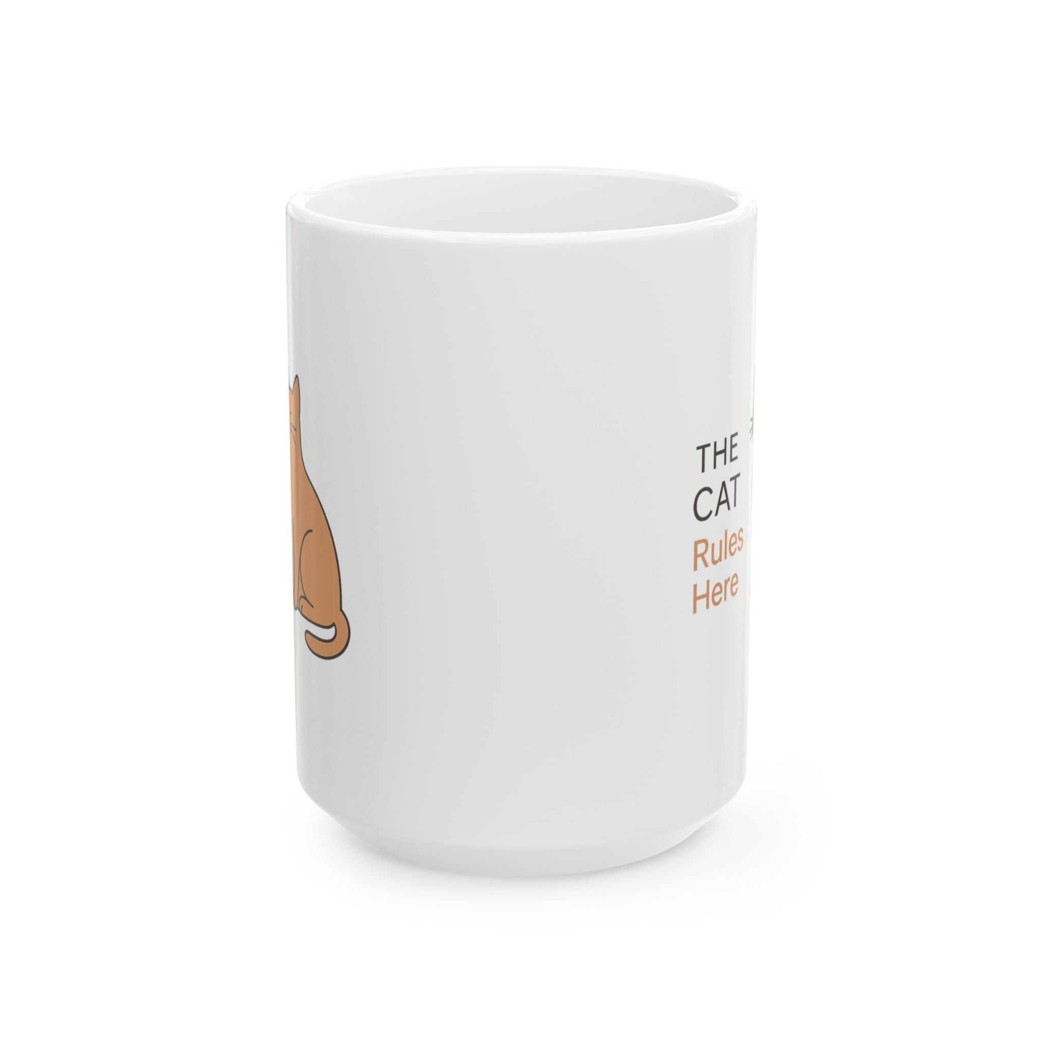 House Rules Set By The Cat Coffee Mug | Funny Cat Humor | Ceramic Mug