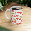 Watercolor Cherries Full Wrap Coffee Mug | Fruit Gift | Ceramic Mug