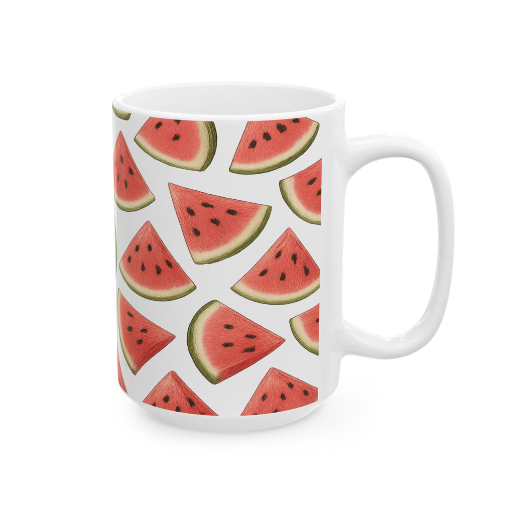 Botanical Watermelon Slices Full Wrap Coffee Mug | Fruit Gift | Ceramic Mug