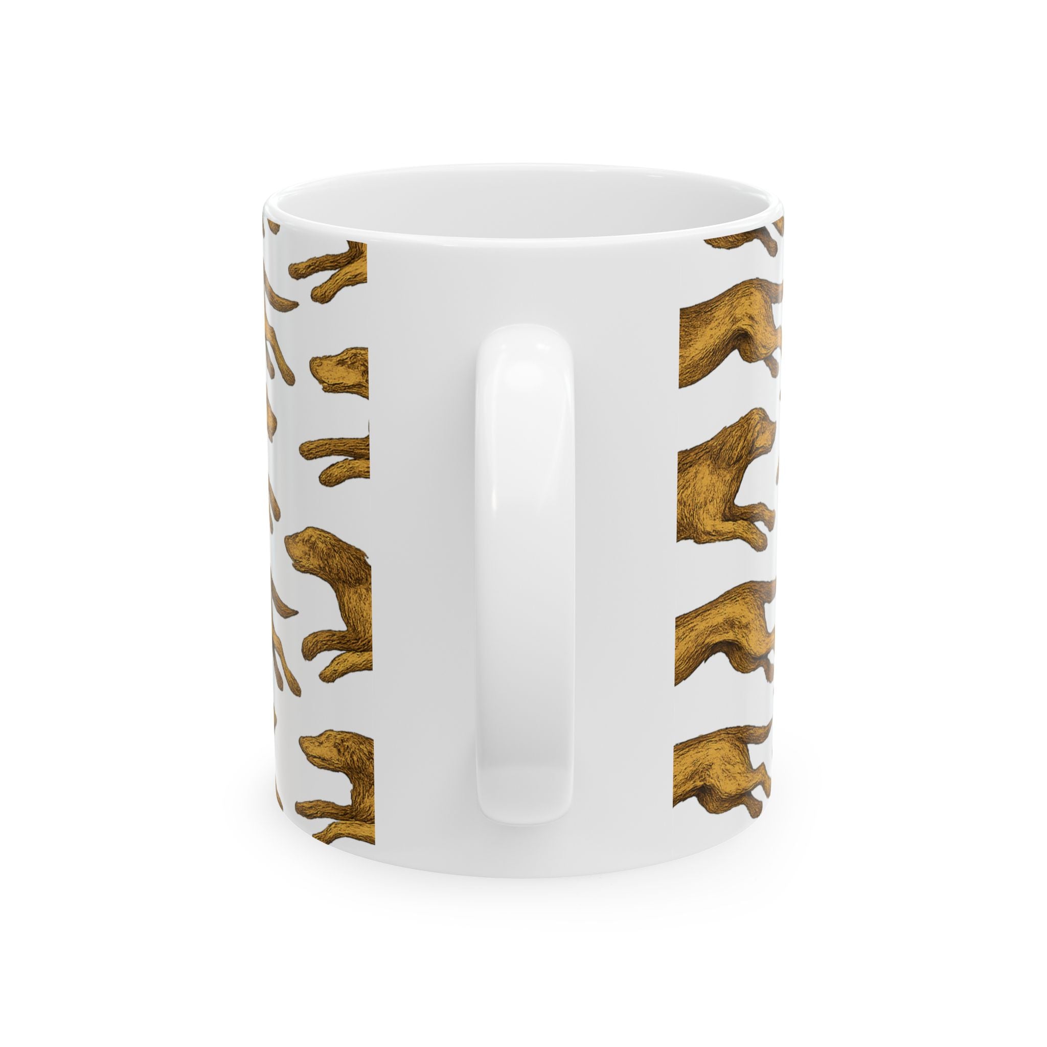 Vintage Running Dogs Full Wrap Coffee Mug | Dogs Gift | Ceramic Mug