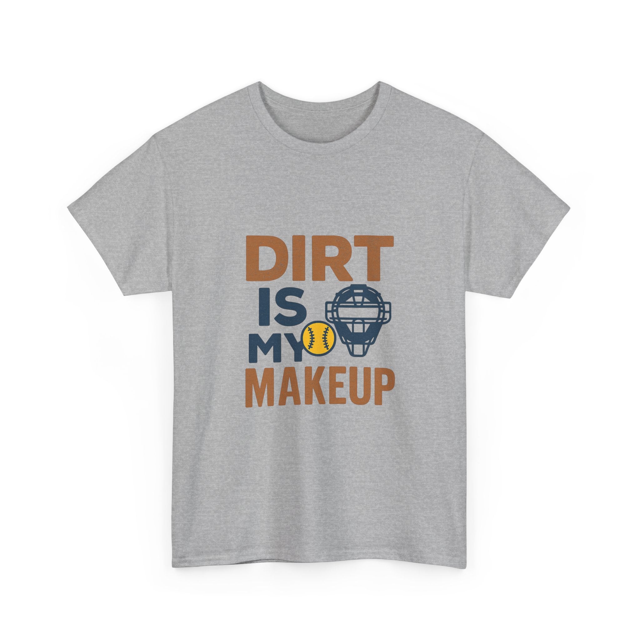Softball Catcher Dirt Is My Makeup T-Shirt | Cat Lover Gift | Graphic Tee