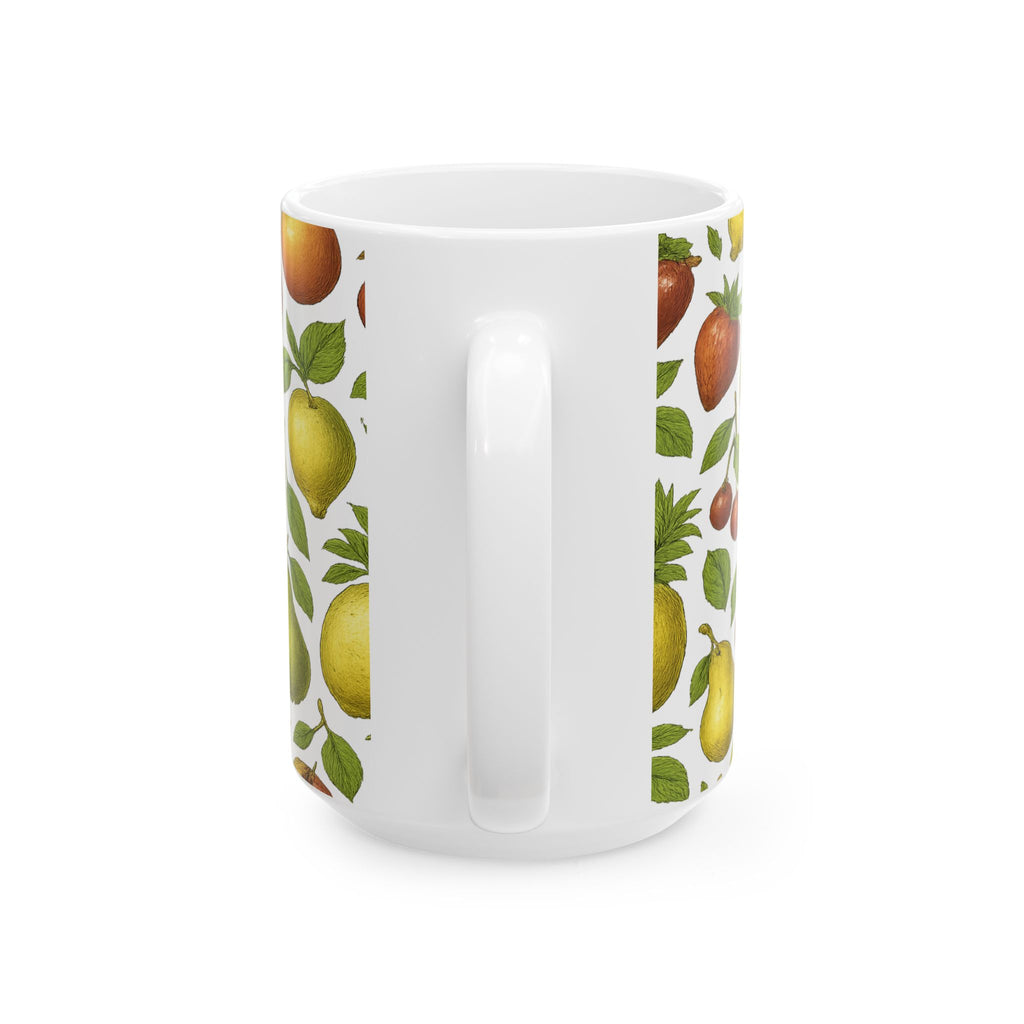 Botanical Mixed Fruit Full Wrap Coffee Mug | Fruit Gift | Ceramic Mug
