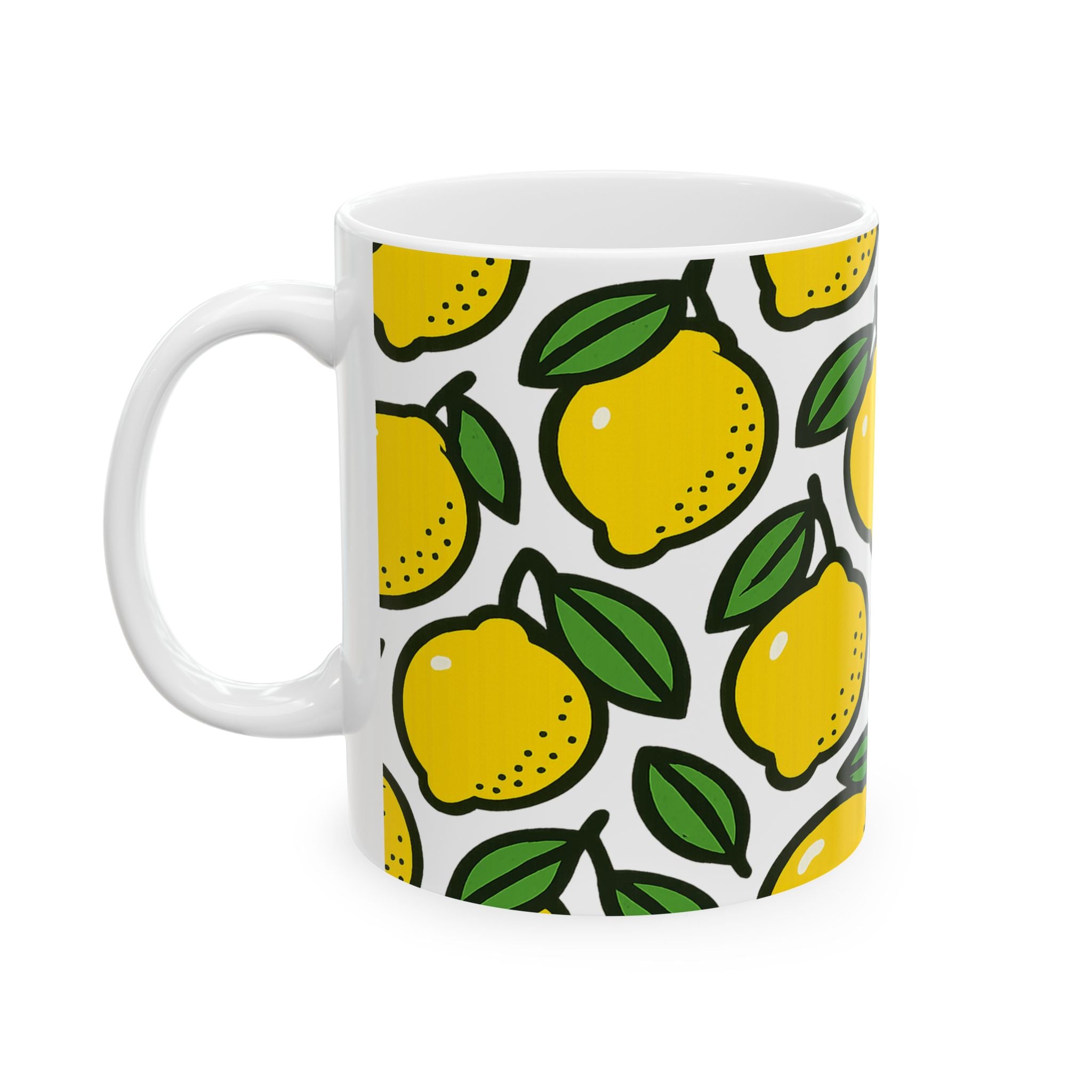 Bold Lemons Full Wrap Coffee Mug | Fruit Gift | Ceramic Mug