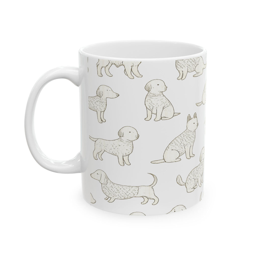 Delicate Dogs In Sweaters Full Wrap Coffee Mug | Dogs Gift | Ceramic Mug