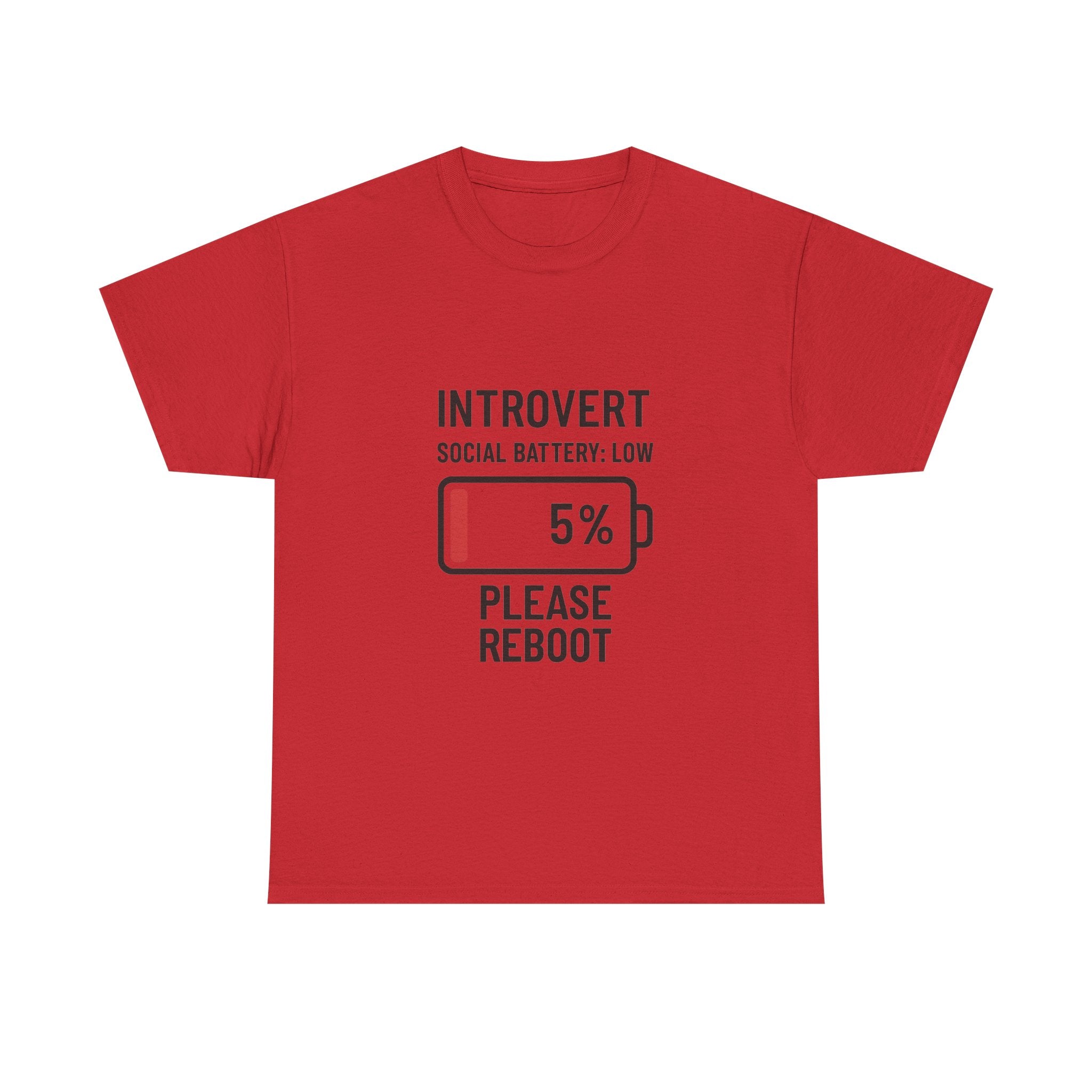 Introvert Social Battery Low Please Reboot T-Shirt | Unique Gift | Graphic Tee