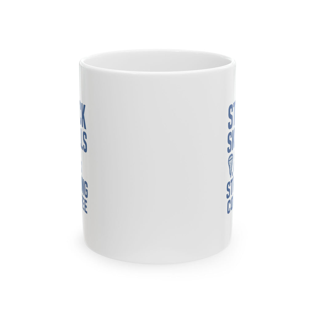 Lacrosse Dad Stick Skills And Strong Coffee Coffee Mug | Gift for Dad | Ceramic Mug