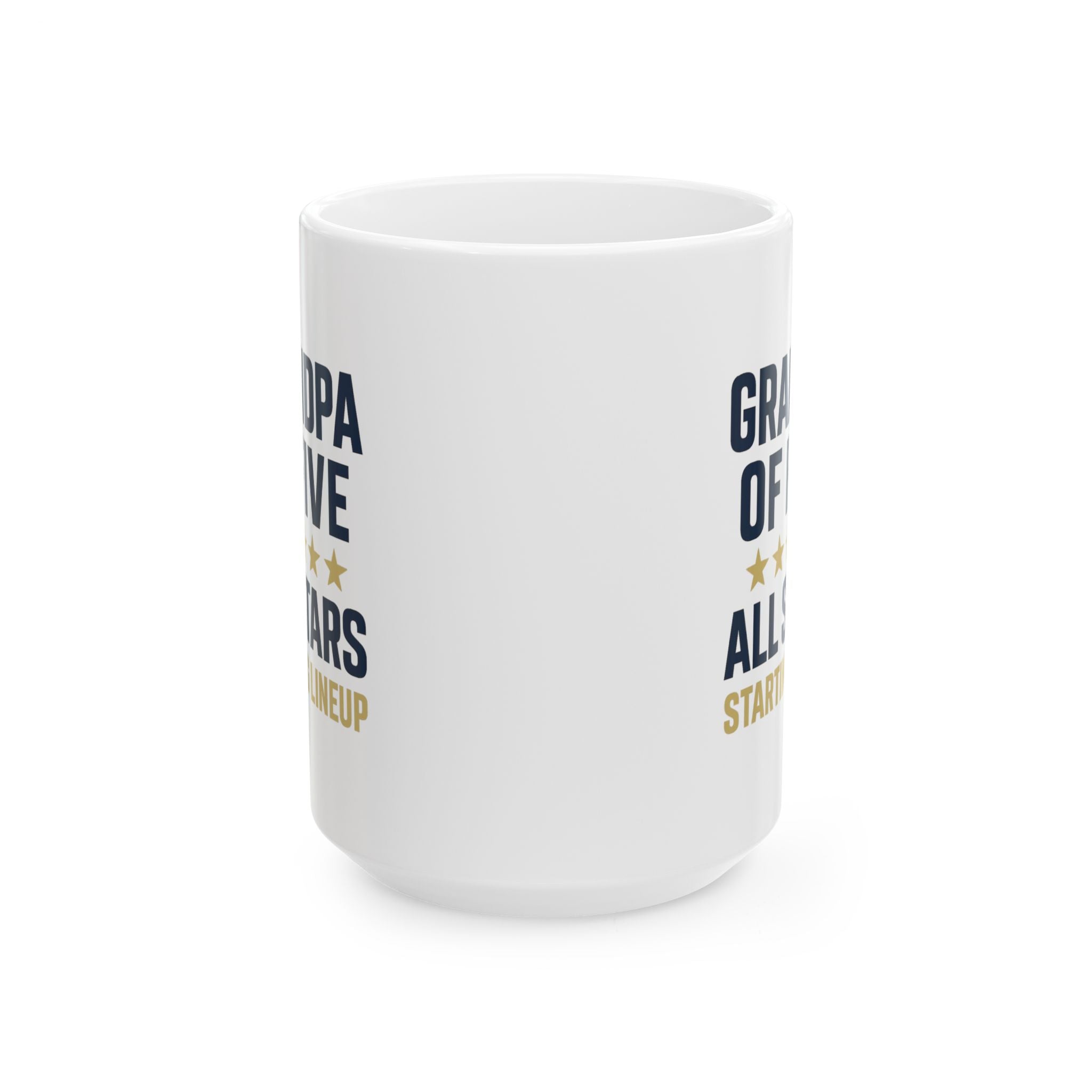 Grandpa Of Five All Stars Starting Lineup Coffee Mug | Gift for Grandpa | Ceramic Mug
