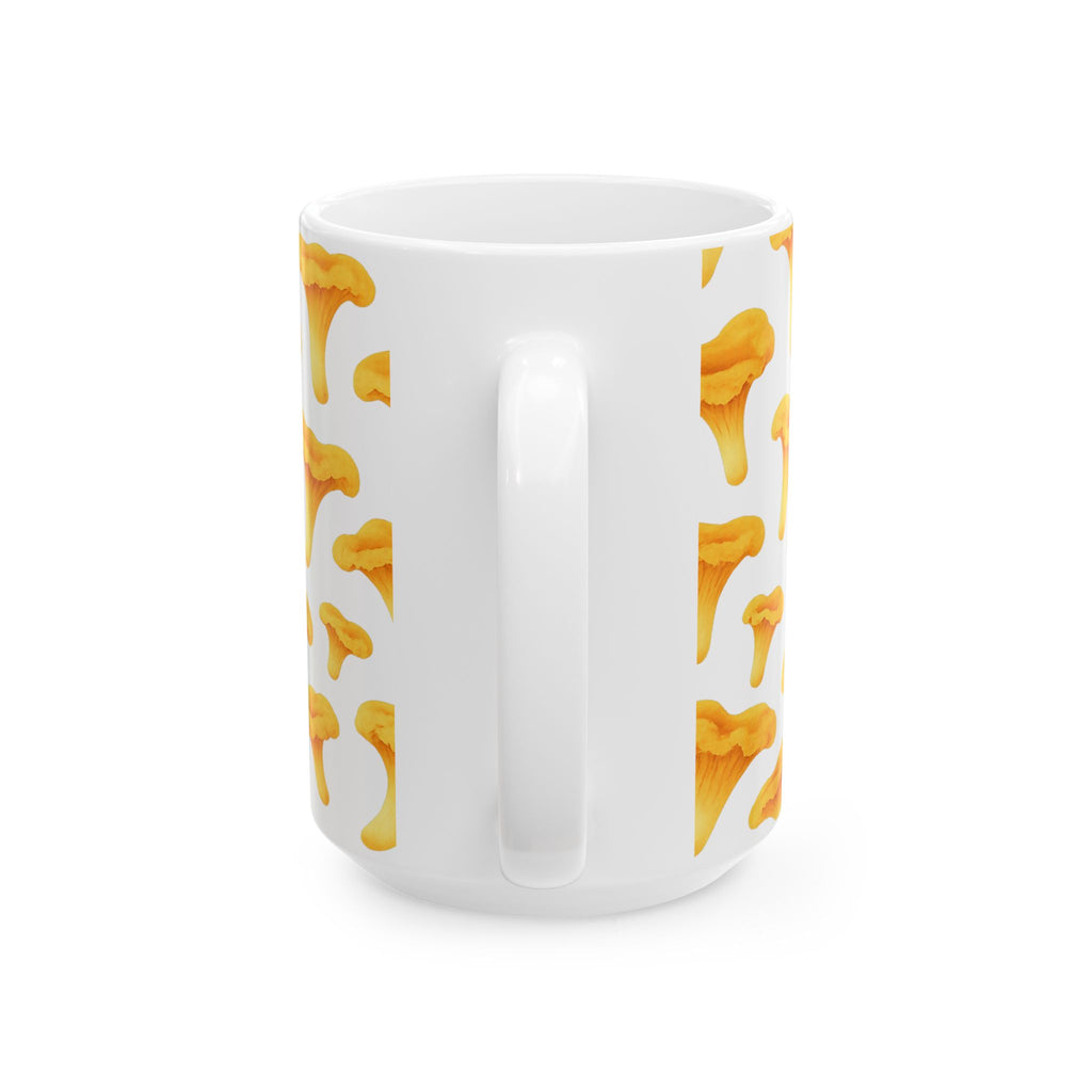 Watercolor Chanterelle Mushrooms Full Wrap Coffee Mug | Mushrooms Gift | Ceramic Mug