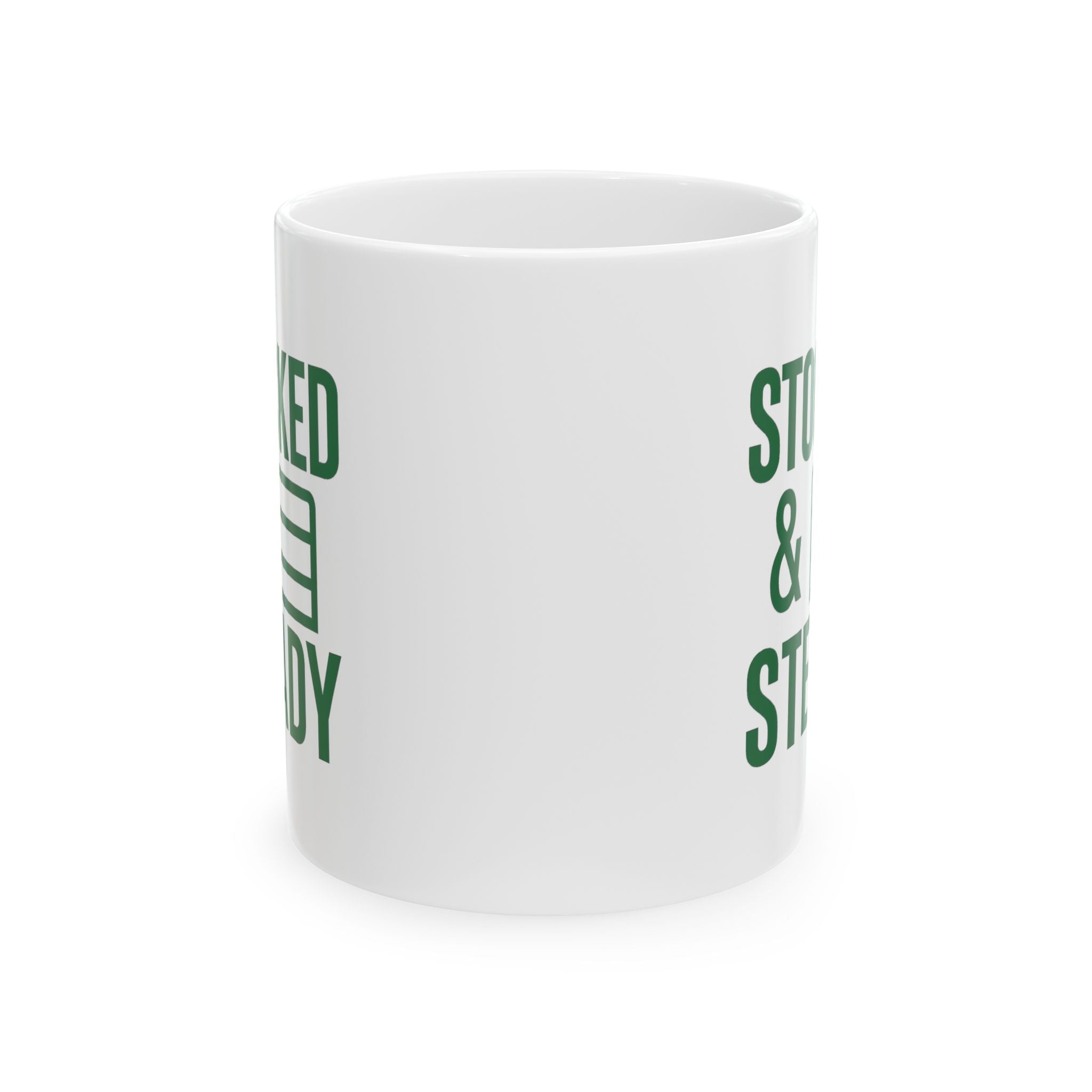 Grocery Store Worker Stocked And Steady Coffee Mug | Unique Gift | Ceramic Mug