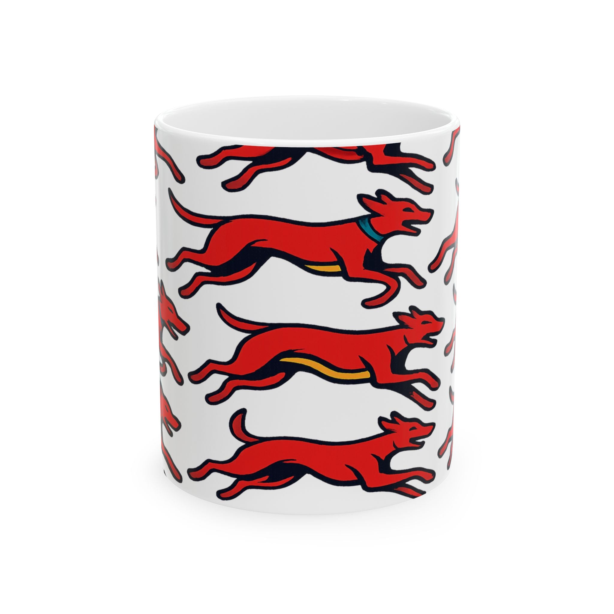 Bold Running Dogs Full Wrap Coffee Mug | Dogs Gift | Ceramic Mug