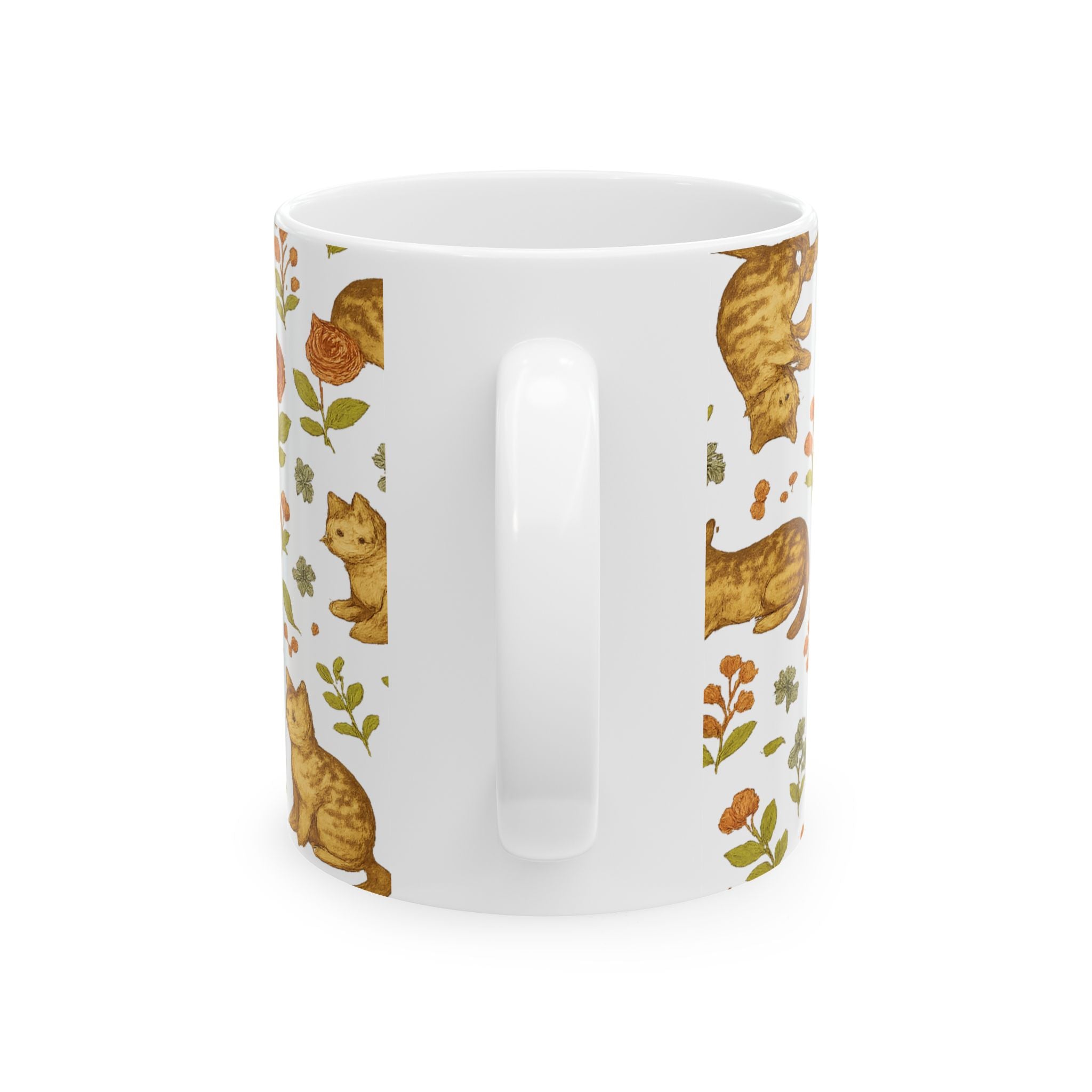Vintage Playful Cats Full Wrap Coffee Mug | Cats Gift | Ceramic Mug