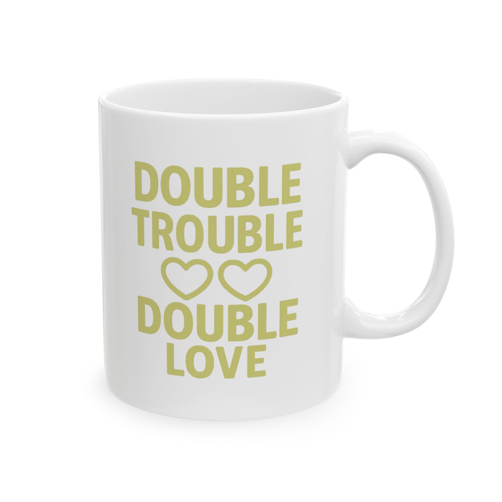 Twin Mom Double The Trouble Double The Love Coffee Mug | Gift for Mom | Ceramic Mug