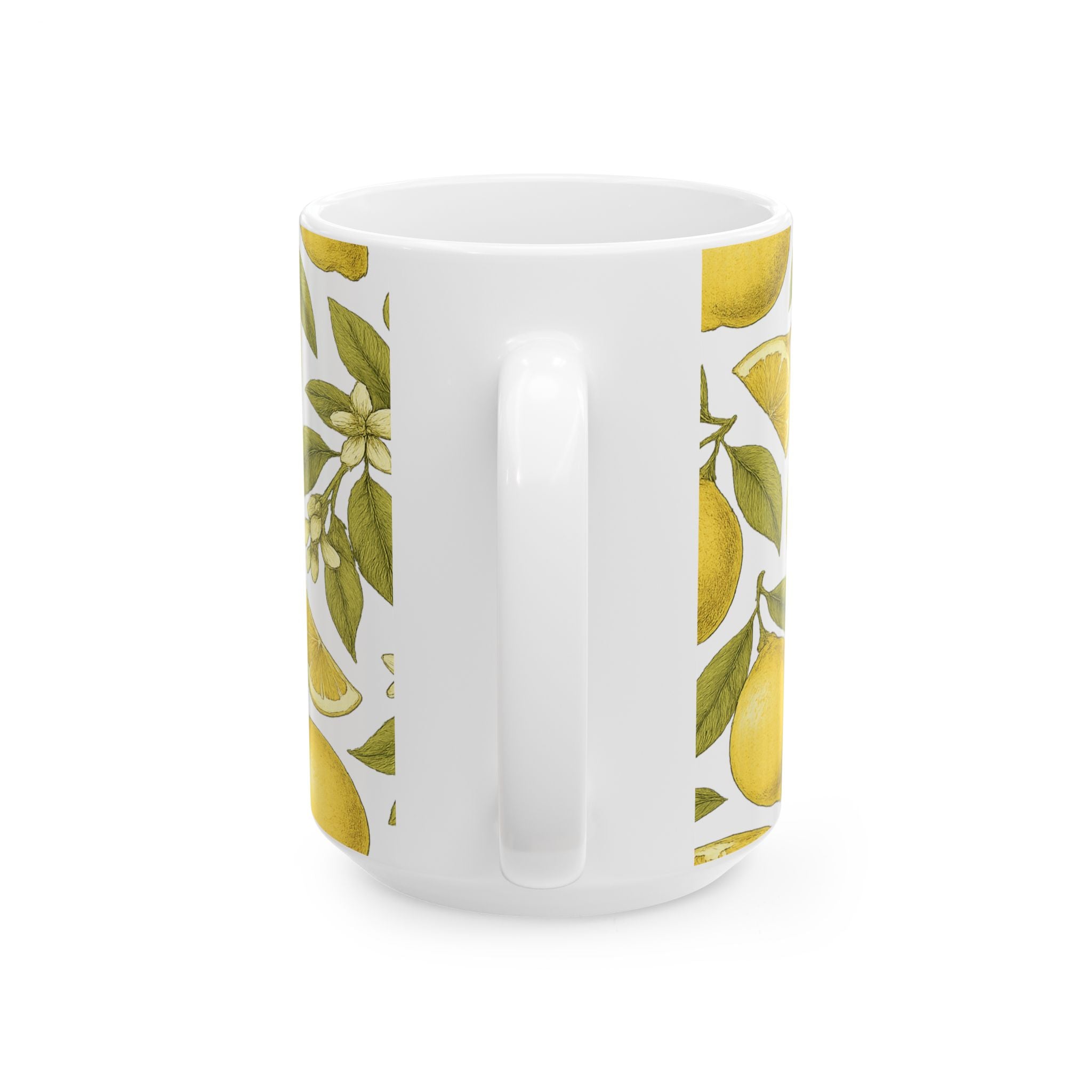 Botanical Lemons Pattern Coffee Mug | Fruit Lover Gift | Ceramic Mug