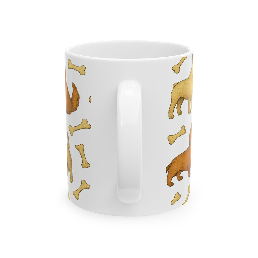 Botanical Dogs With Bones Full Wrap Coffee Mug | Dogs Gift | Ceramic Mug