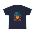 Cat Lover Powered By Caffeine And Purrs T-Shirt | Gift For Her | Graphic Tee