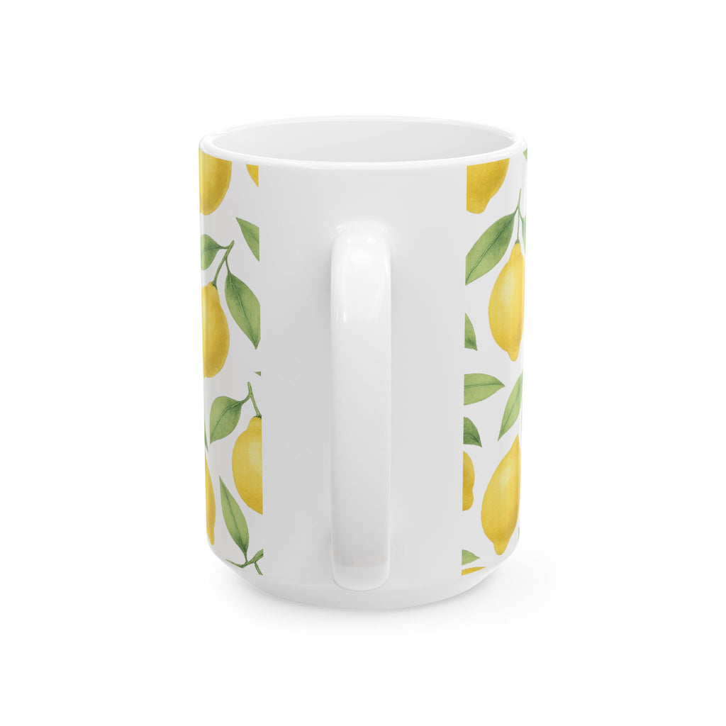 Watercolor Lemons Full Wrap Coffee Mug | Fruit Gift | Ceramic Mug
