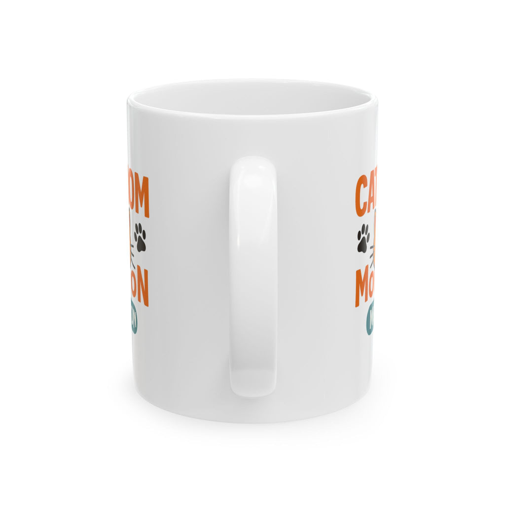 Fueled By Coffee And Cat Cuddles Coffee Mug | Cat Mom Gift | Ceramic Mug