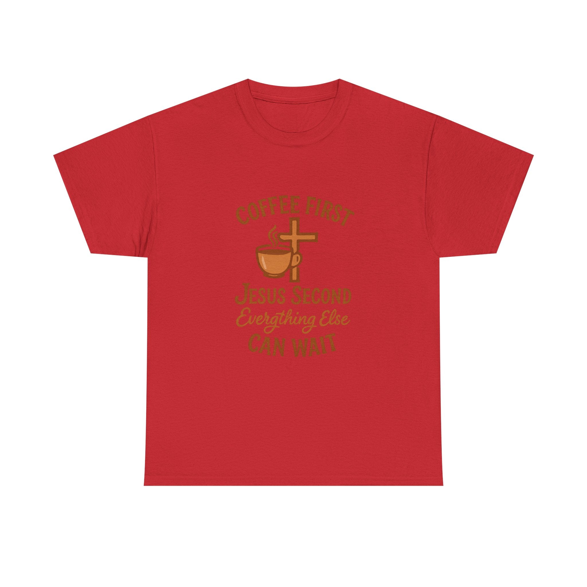 Coffee First Jesus Second Everything Else Can Wait T-Shirt | Coffee Lover Gift | Graphic Tee