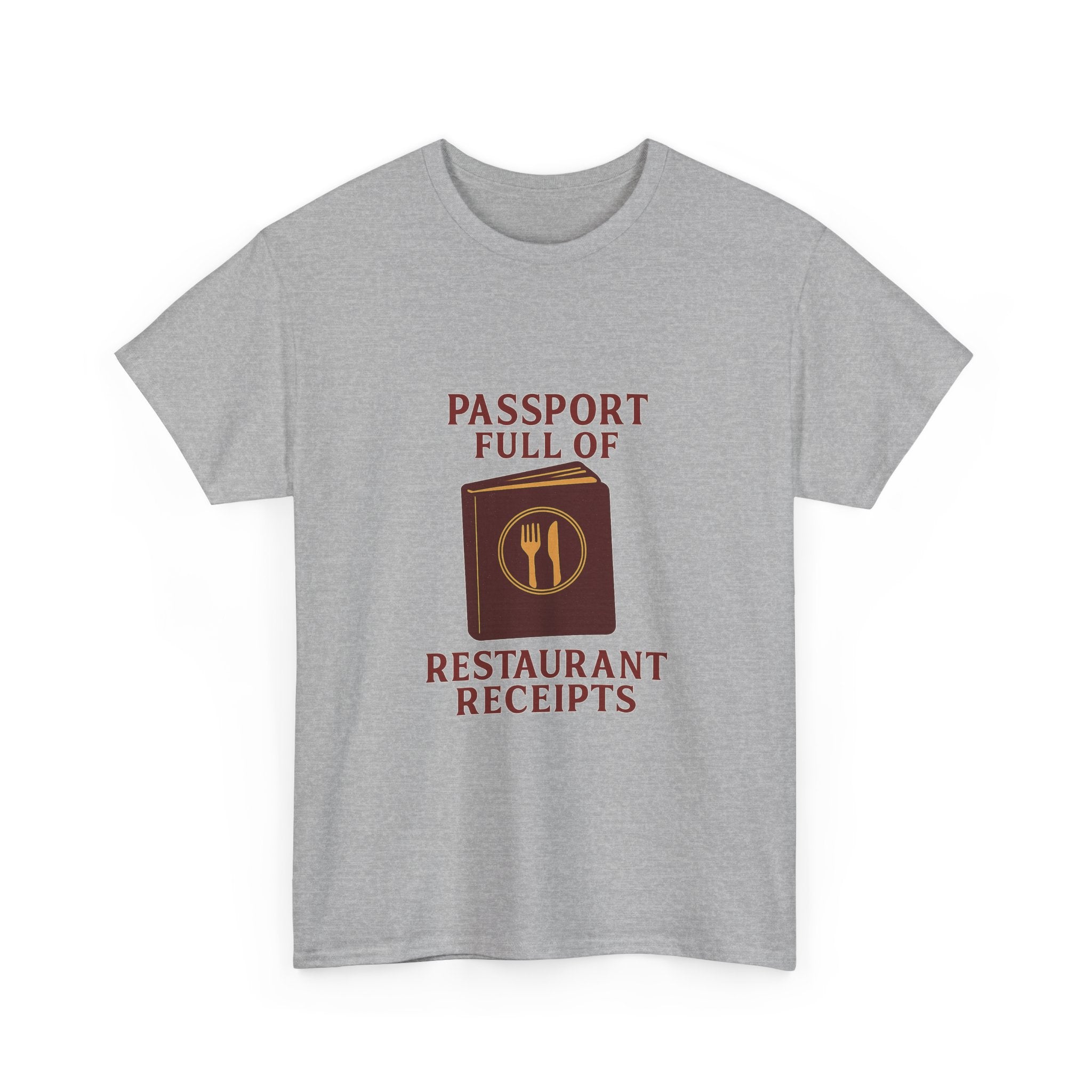 Foodie Tourist Passport Full Of Restaurant Receipts T-Shirt | Unique Gift | Graphic Tee