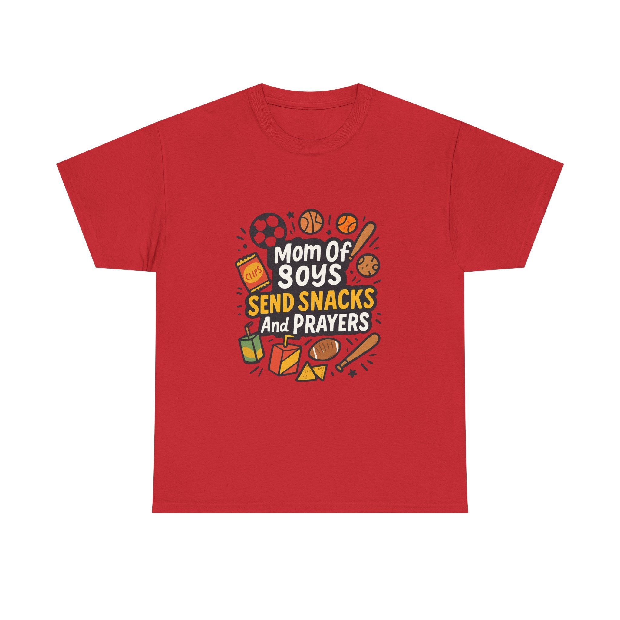 Mom Of Boys Send Snacks And Prayers T-Shirt | Gift for Mom | Graphic Tee