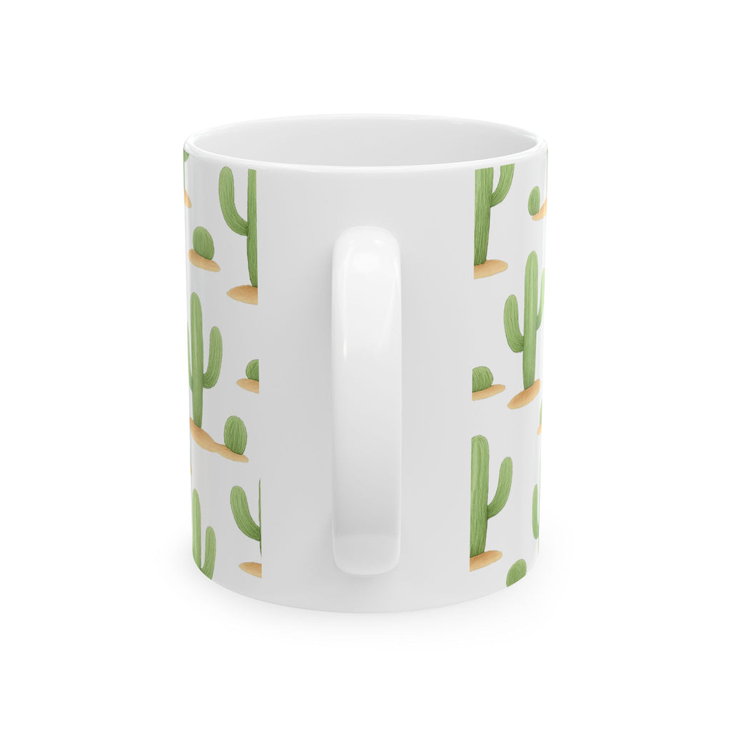 Watercolor Saguaro Cactus Desert Pattern Coffee Mug | Cactus Lover Gift | Ceramic Mug
