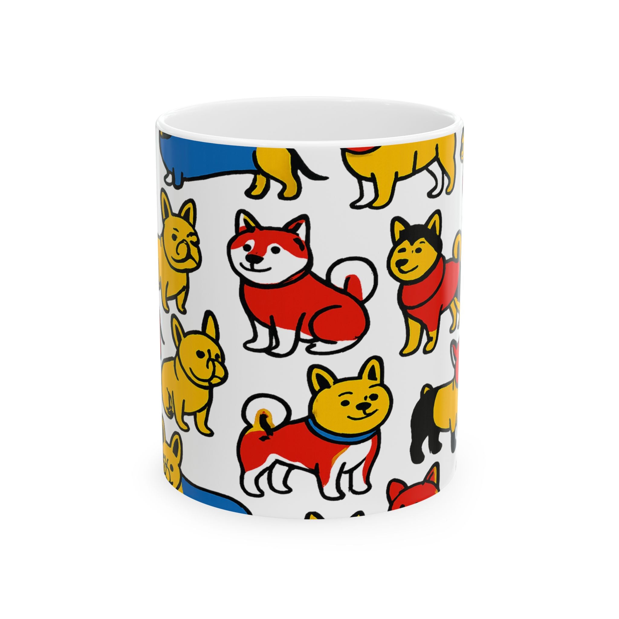 Bold Dogs In Sweaters Full Wrap Coffee Mug | Dogs Gift | Ceramic Mug