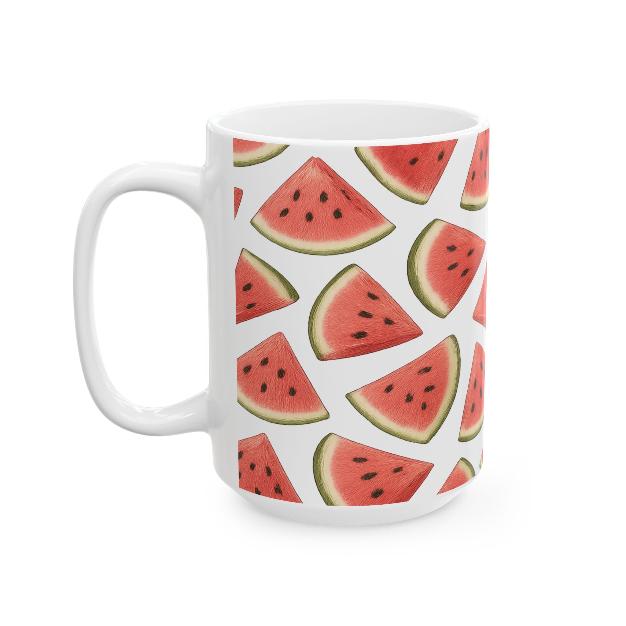Botanical Watermelon Slices Full Wrap Coffee Mug | Fruit Gift | Ceramic Mug