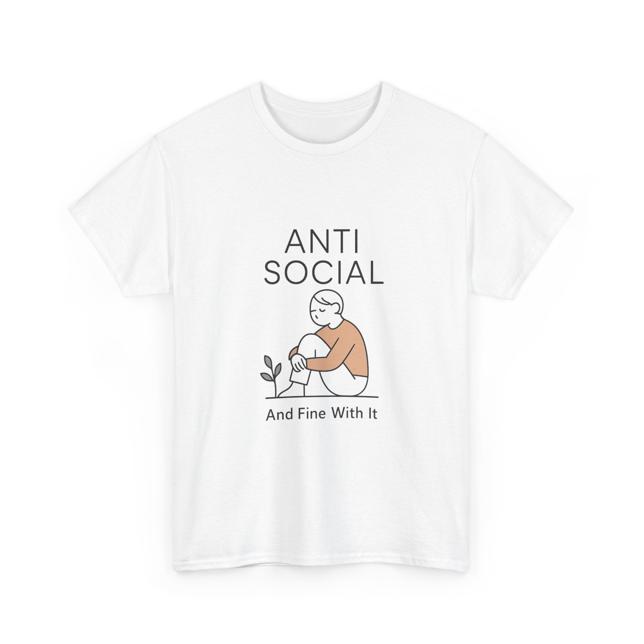Anti Social Is My Default Setting T-Shirt | Funny Introvert Gift | Graphic Tee