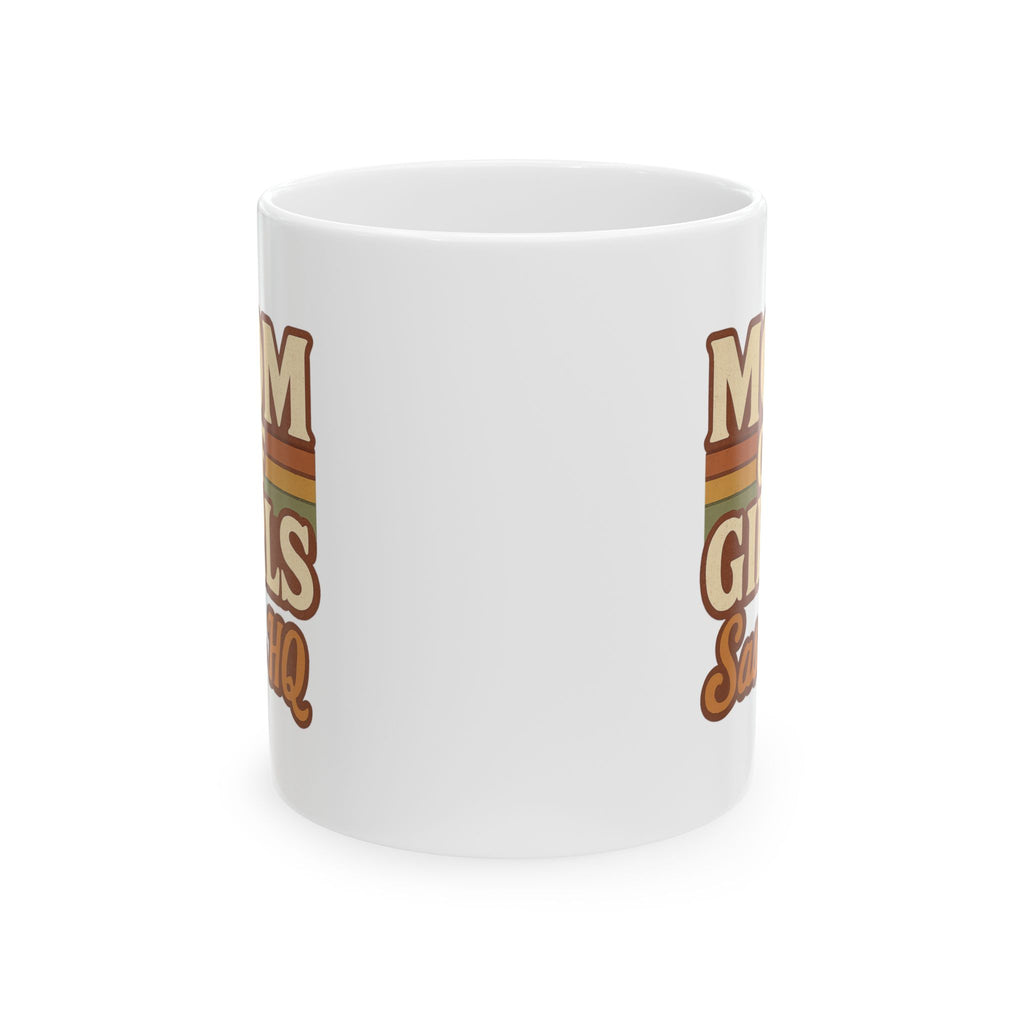 Mom Of Girls Running On Coffee And Love Coffee Mug | Girl Mom Humor | Ceramic Mug