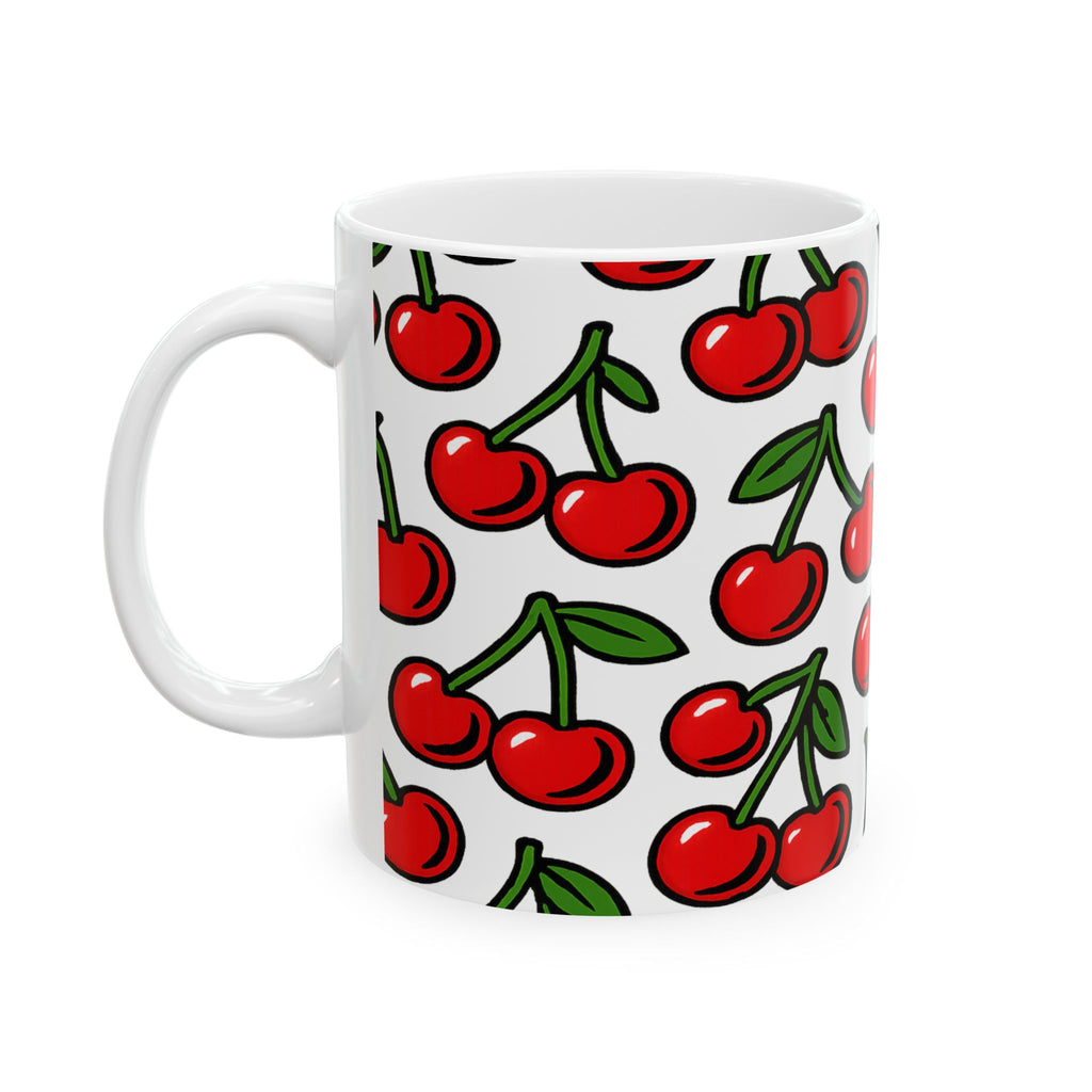 Bold Cherries Full Wrap Coffee Mug | Fruit Gift | Ceramic Mug
