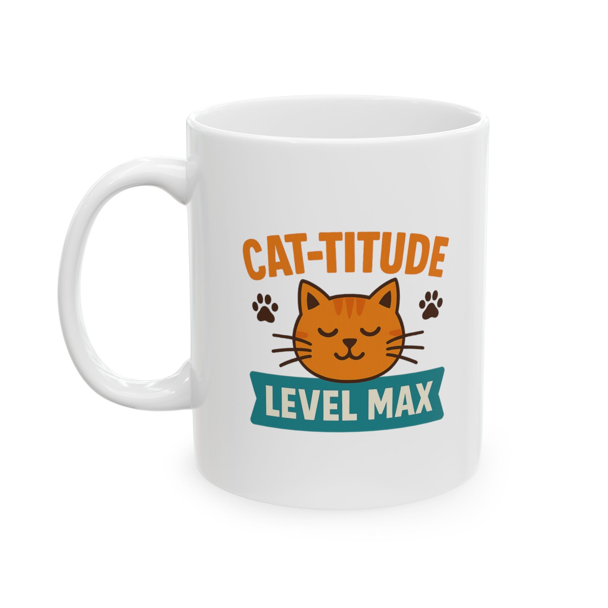 Resting Cat Face On Point Coffee Mug | Funny Cat Humor | Ceramic Mug