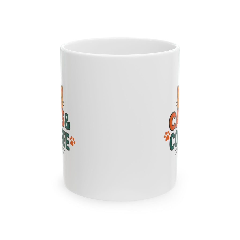 Mornings Are Better With Coffee And Cats Coffee Mug | Cat Mom Humor | Ceramic Mug