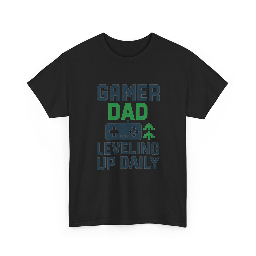 Gamer Dad Leveling Up Daily T-Shirt | Gift for Dad | Graphic Tee