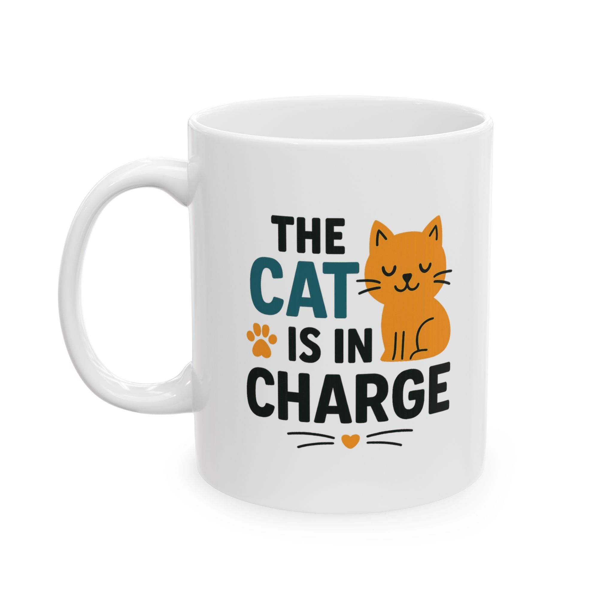 Boss Is The Cat Coffee Mug | Funny Pet Humor | Ceramic Mug