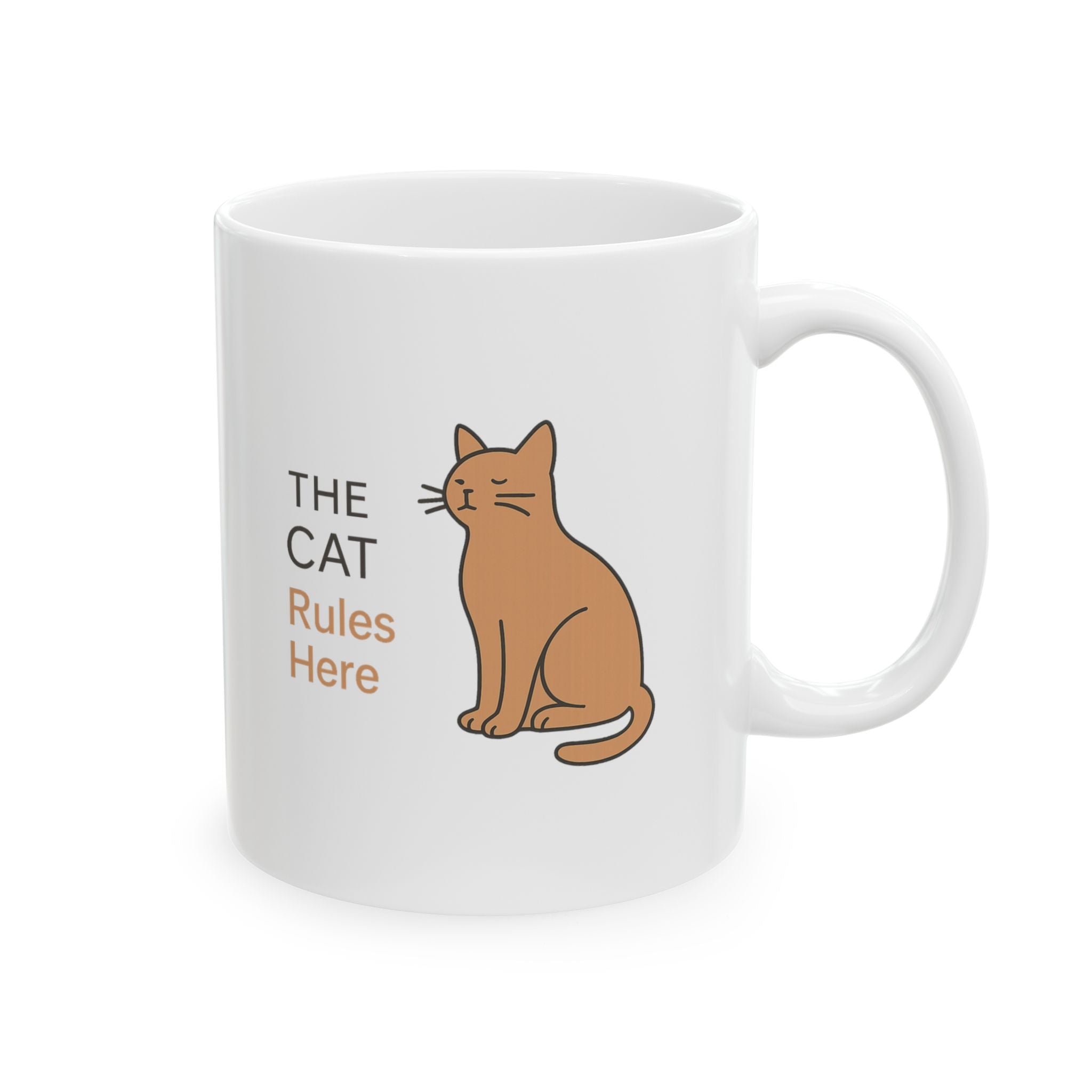 House Rules Set By The Cat Coffee Mug | Funny Cat Humor | Ceramic Mug