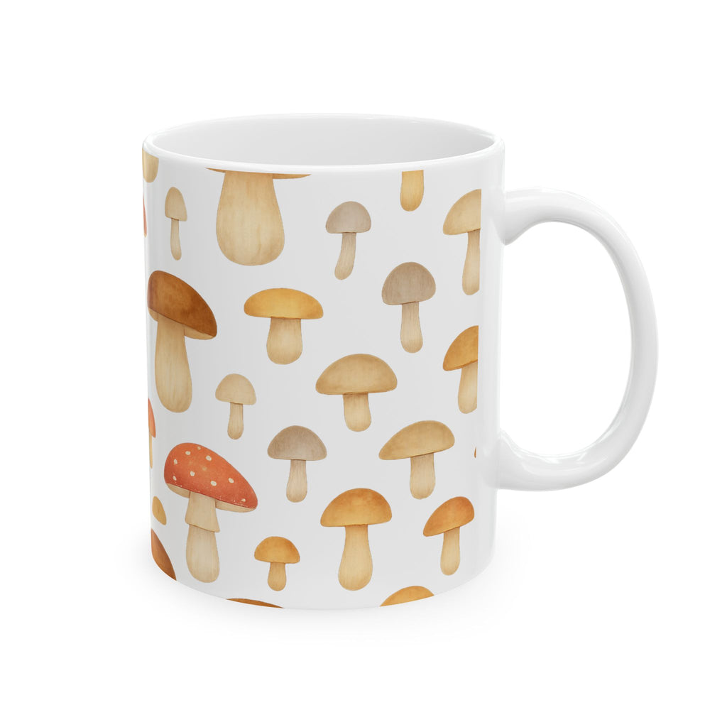Watercolor Forest Mushrooms Full Wrap Coffee Mug | Mushrooms Gift | Ceramic Mug