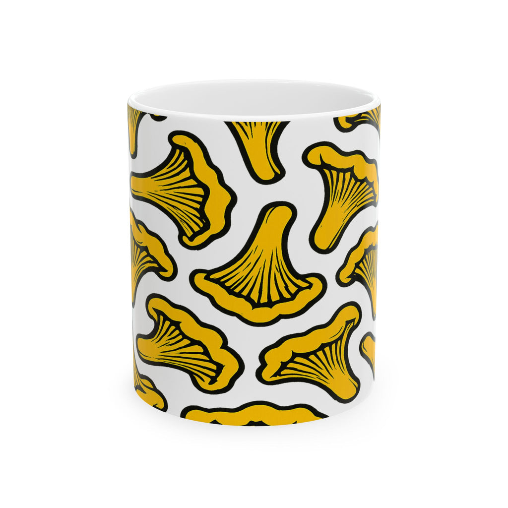 Bold Chanterelle Mushrooms Full Wrap Coffee Mug | Mushrooms Gift | Ceramic Mug